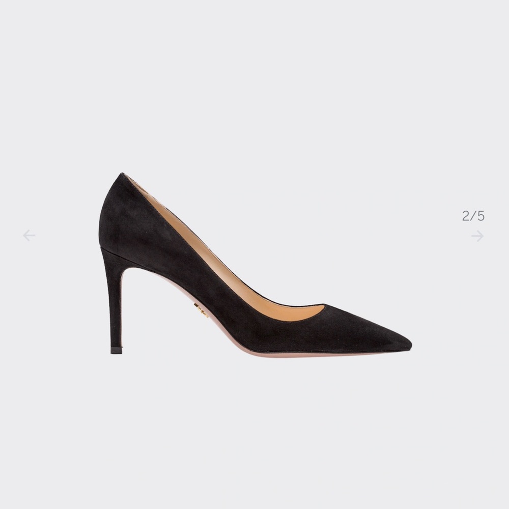 Nearly new Black Suede PRADA pumps - Picture 3 of 13